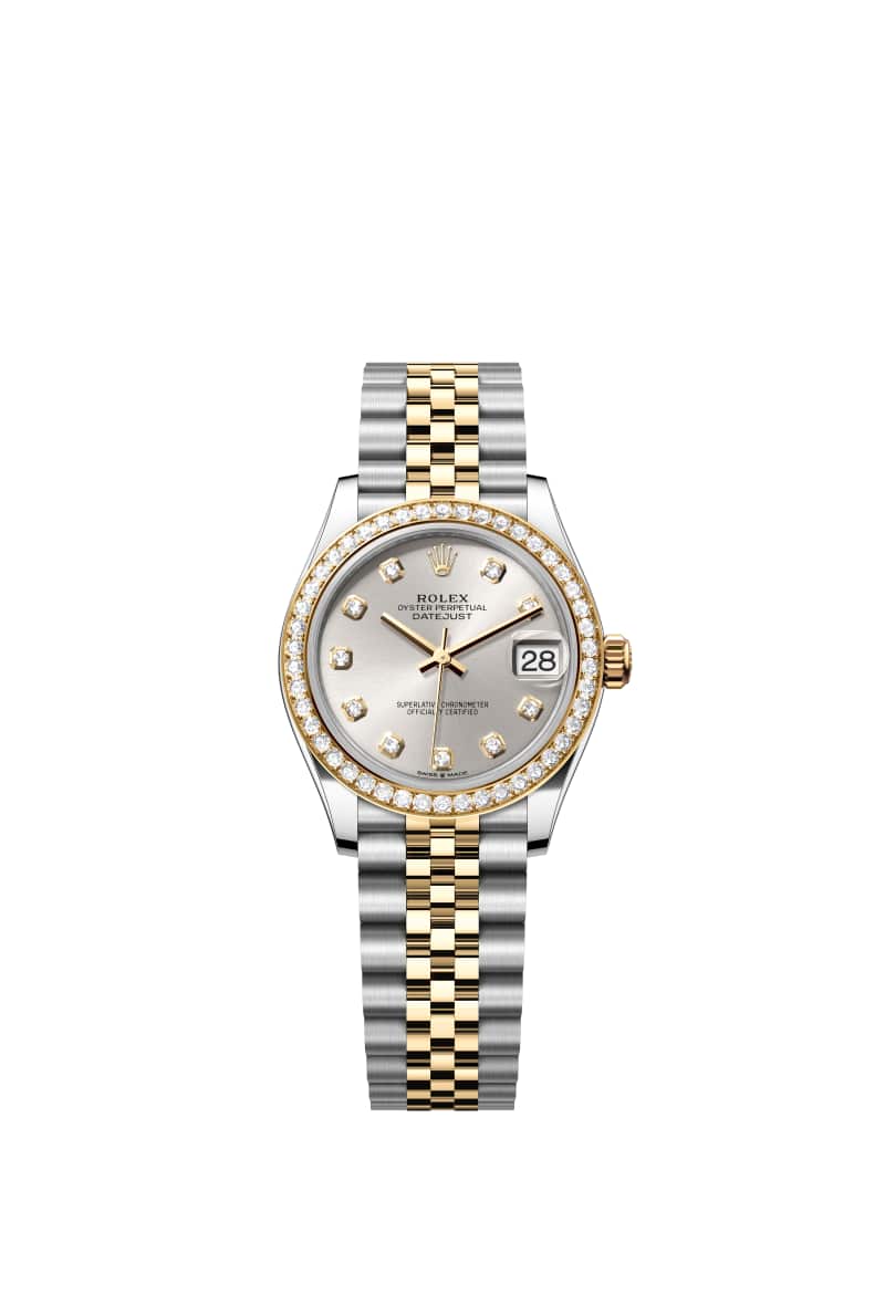 ROLEX 데이트저스트 31 278383RBR 다이아몬드가 세팅된 Silver 다이얼 오이스터스틸과 옐로우 Gold