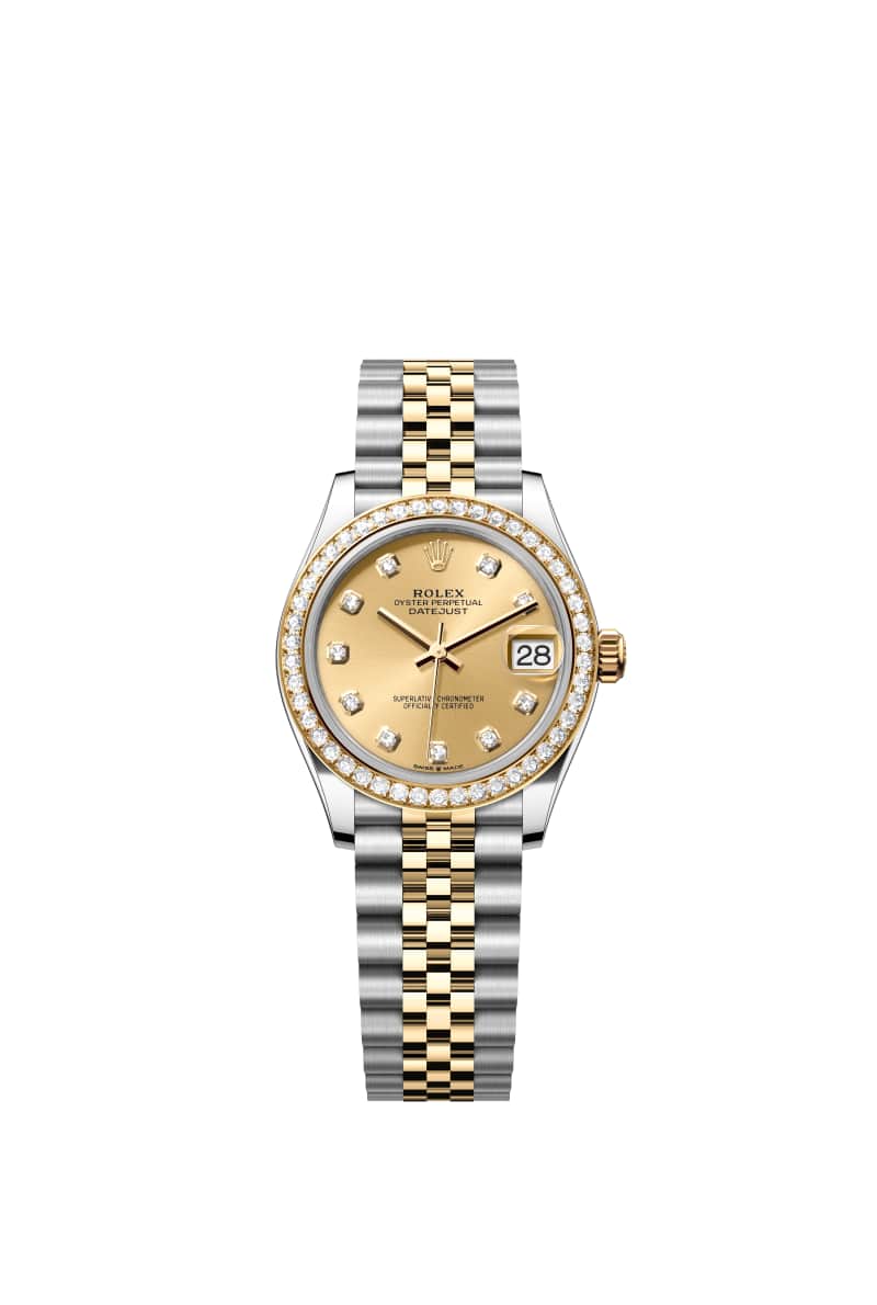 ROLEX 데이트저스트 31 278383RBR 다이아몬드가 세팅된 샴페인 Color 다이얼 오이스터스틸과 옐로우 Gold