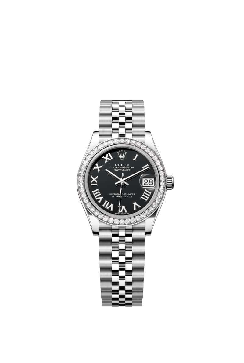 ROLEX 데이트저스트 31 278384RBR 브라이트 Black 다이얼 오이스터스틸과 White Gold