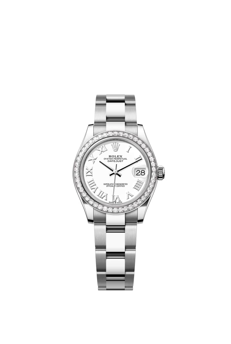 ROLEX 데이트저스트 31 278384RBR White 다이얼 오이스터스틸과 White Gold