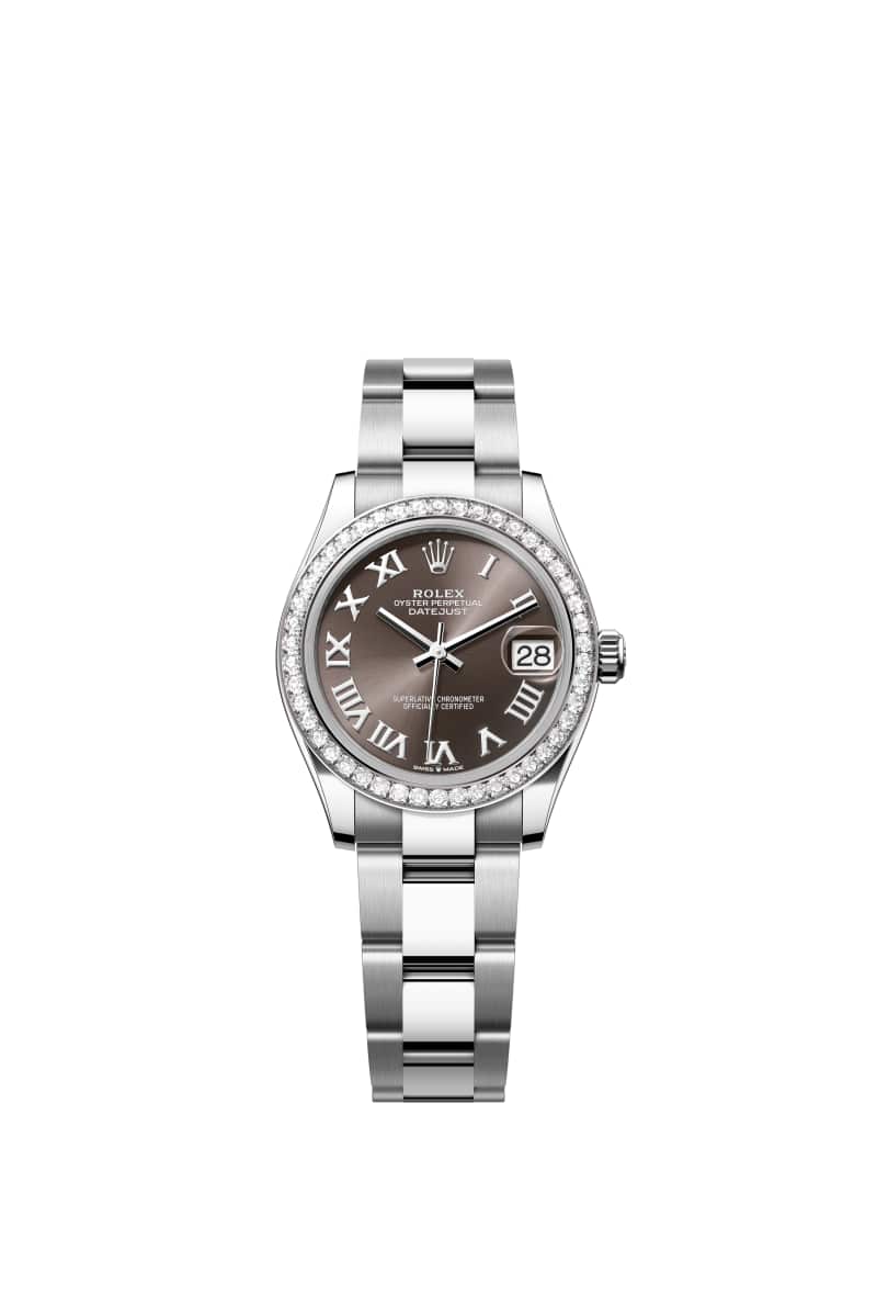 ROLEX 데이트저스트 31 278384RBR 다크 그레이 다이얼 오이스터스틸과 White Gold