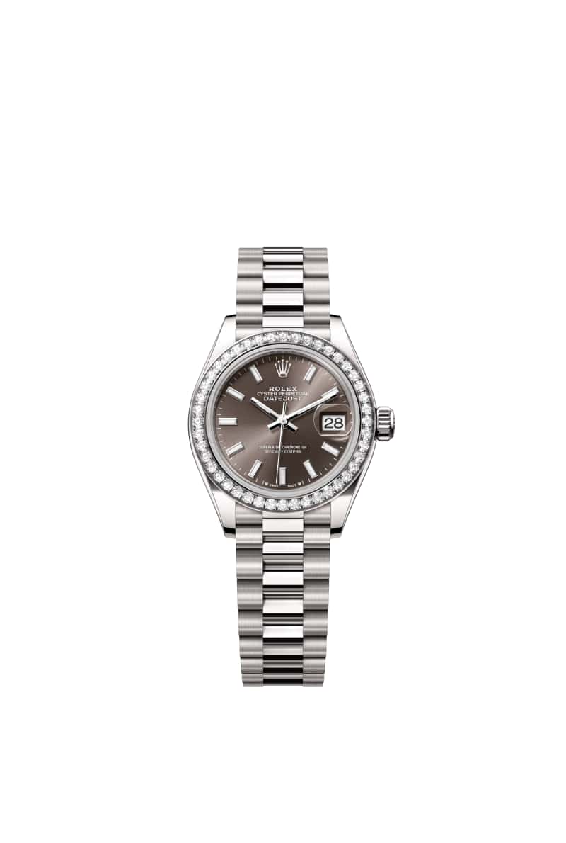 ROLEX Lady-๋ฐ์ดํธ์ ์คํธ 28 279139RBR ๋คํฌ ๊ทธ๋ ์ด ๋ค์ด์ผ 18์บ๋ฟ White Gold