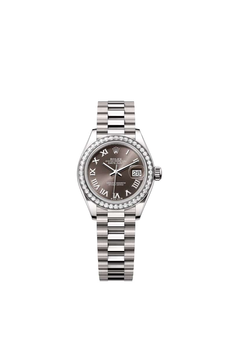 ROLEX Lady-데이트저스트 28 279139RBR 다크 그레이 다이얼 18캐럿 White Gold