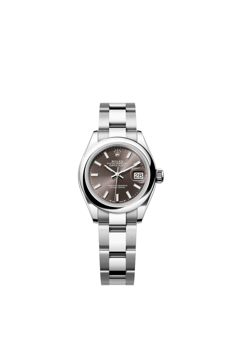 ROLEX Lady-데이트저스트 28 279160 다크 그레이 다이얼 오이스터스틸