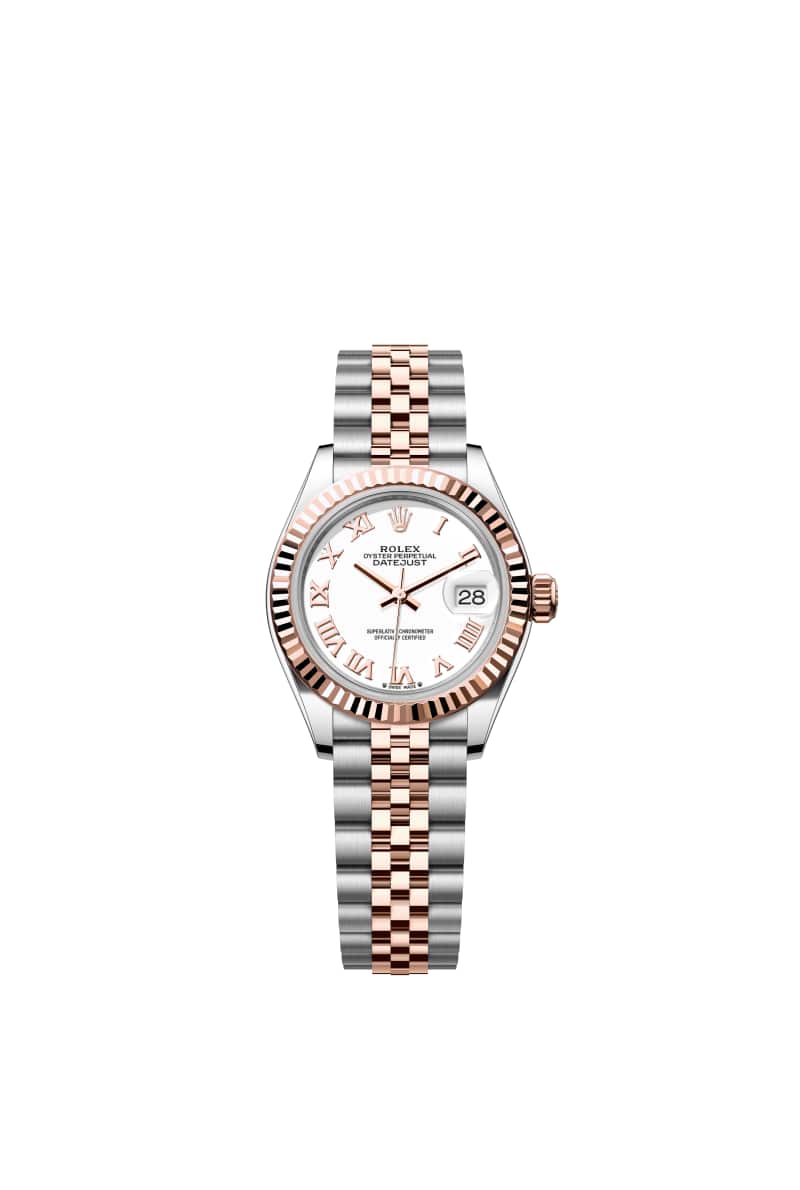 ROLEX Lady-데이트저스트 28 279171 White 다이얼 오이스터스틸과 에버로즈 Gold