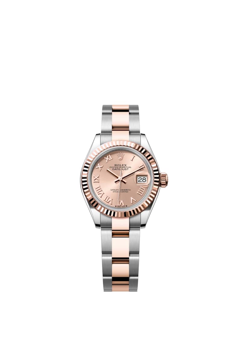 ROLEX Lady-데이트저스트 28 279171 Rose Color 다이얼 오이스터스틸과 에버로즈 Gold