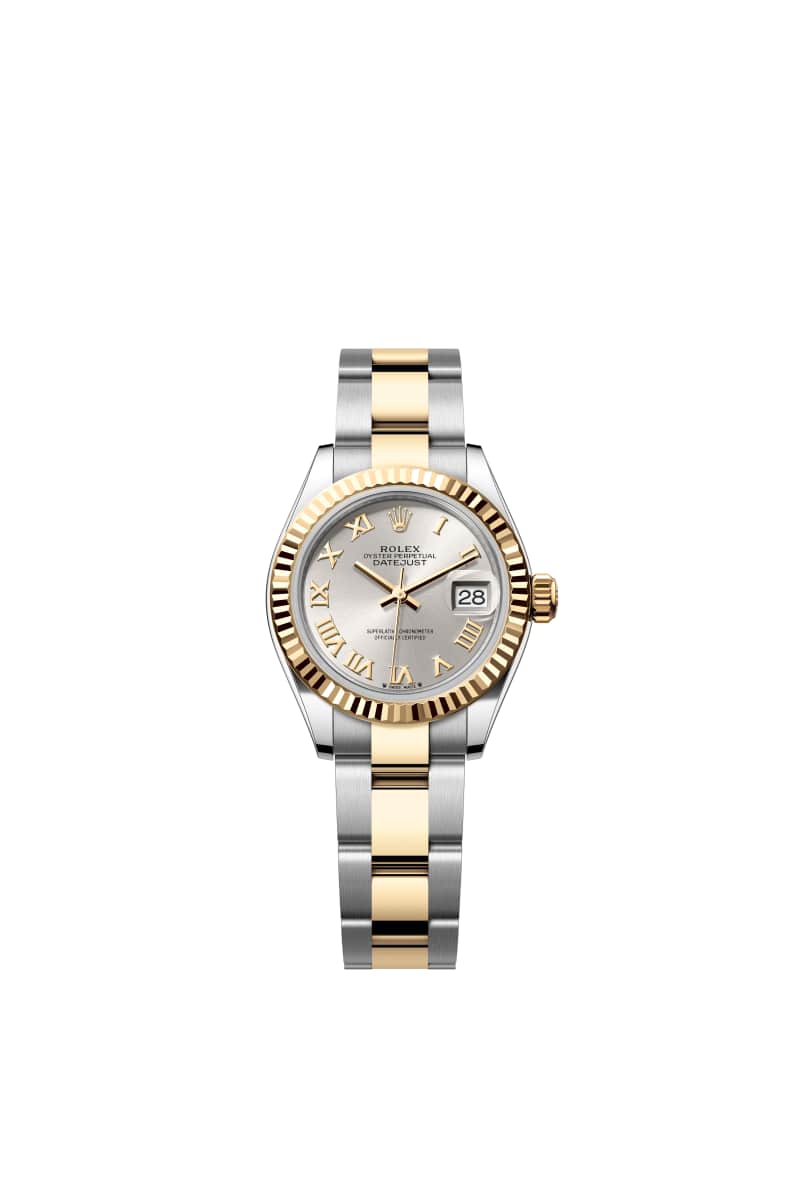 ROLEX Lady-데이트저스트 28 279173 Silver 다이얼 오이스터스틸과 옐로우 Gold