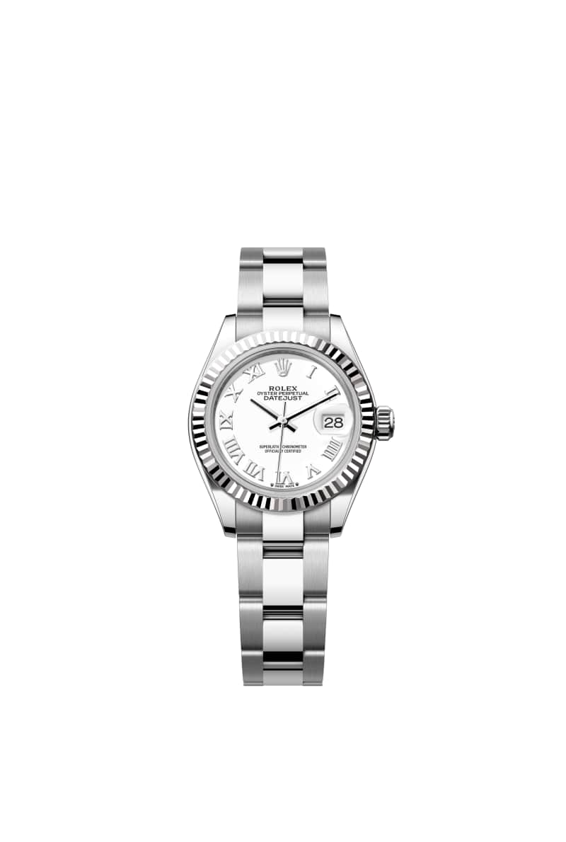 ROLEX Lady-데이트저스트 28 279174 White 다이얼 오이스터스틸과 White Gold