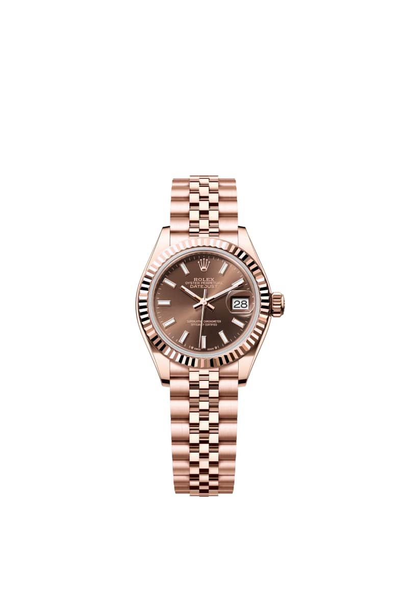 ROLEX Lady-데이트저스트 28 279175 초콜렛 다이얼 18캐럿 에버로즈 Gold