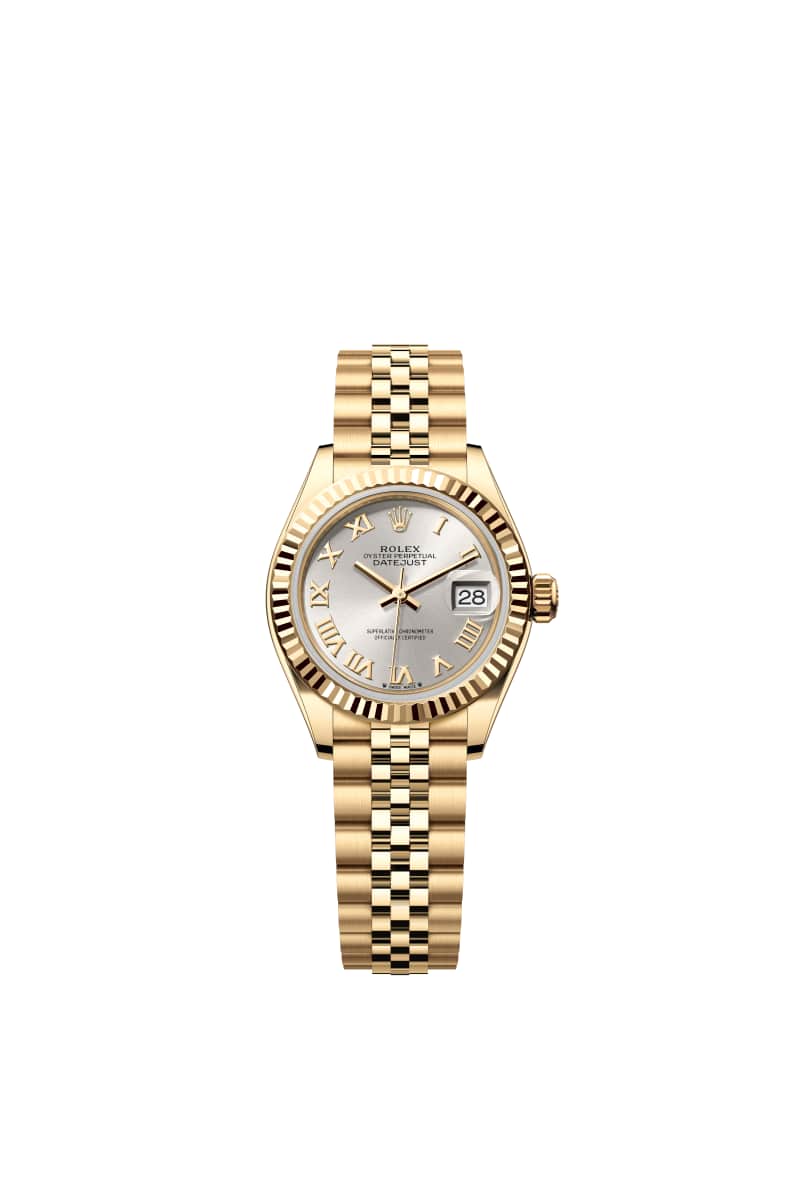 ROLEX Lady-데이트저스트 28 279178 Silver 다이얼 18캐럿 옐로우 Gold
