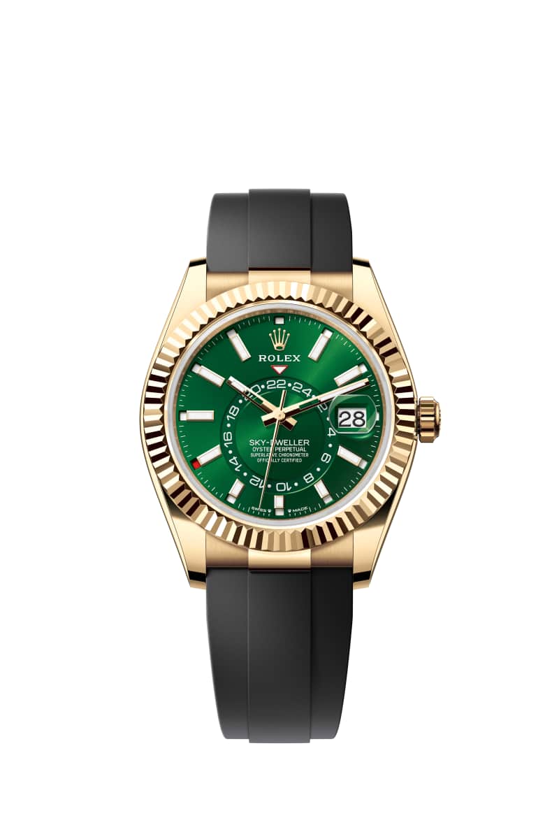 ROLEX Sky-드웰러 42 336238 브라이트 그린 다이얼 18캐럿 옐로우 Gold
