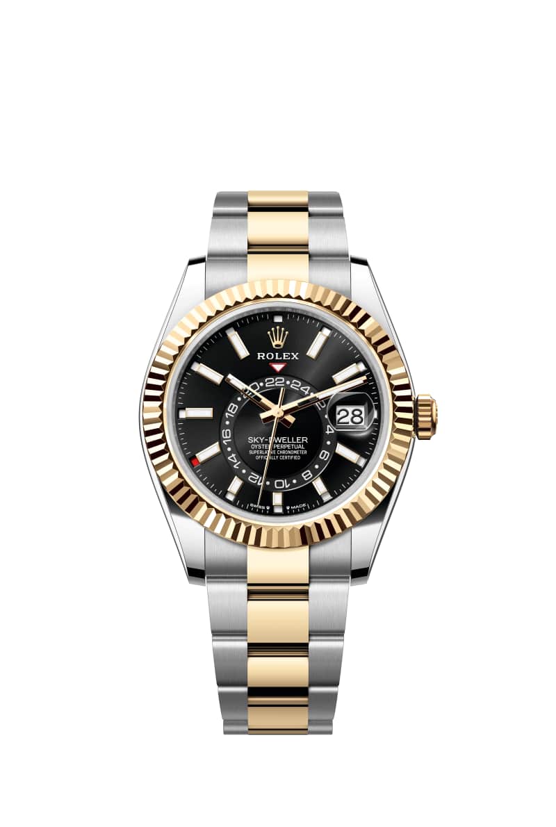 ROLEX Sky-๋์ฐ๋ฌ 42 336933 ๋ธ๋ผ์ดํธ Black ๋ค์ด์ผ ์ค์ด์คํฐ์คํธ๊ณผ ์๋ก์ฐ Gold