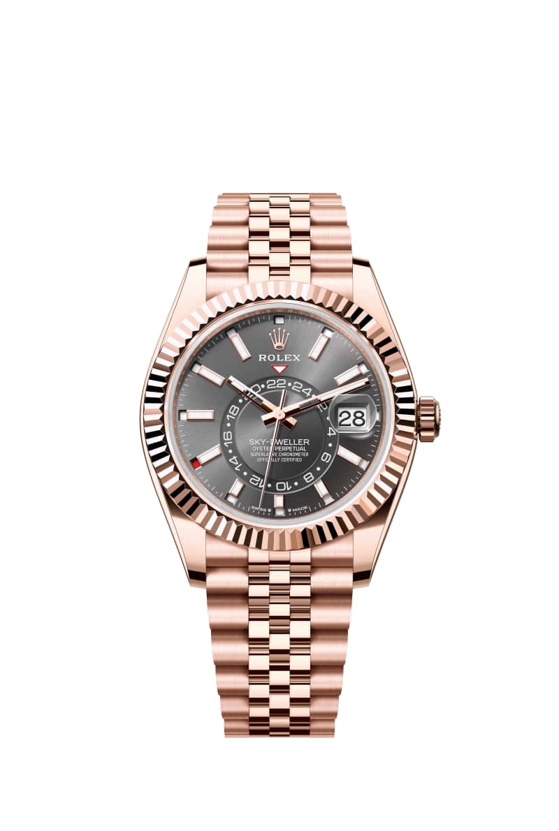 ROLEX Sky-드웰러 42 336935 슬레이트 다이얼 18캐럿 에버로즈 Gold