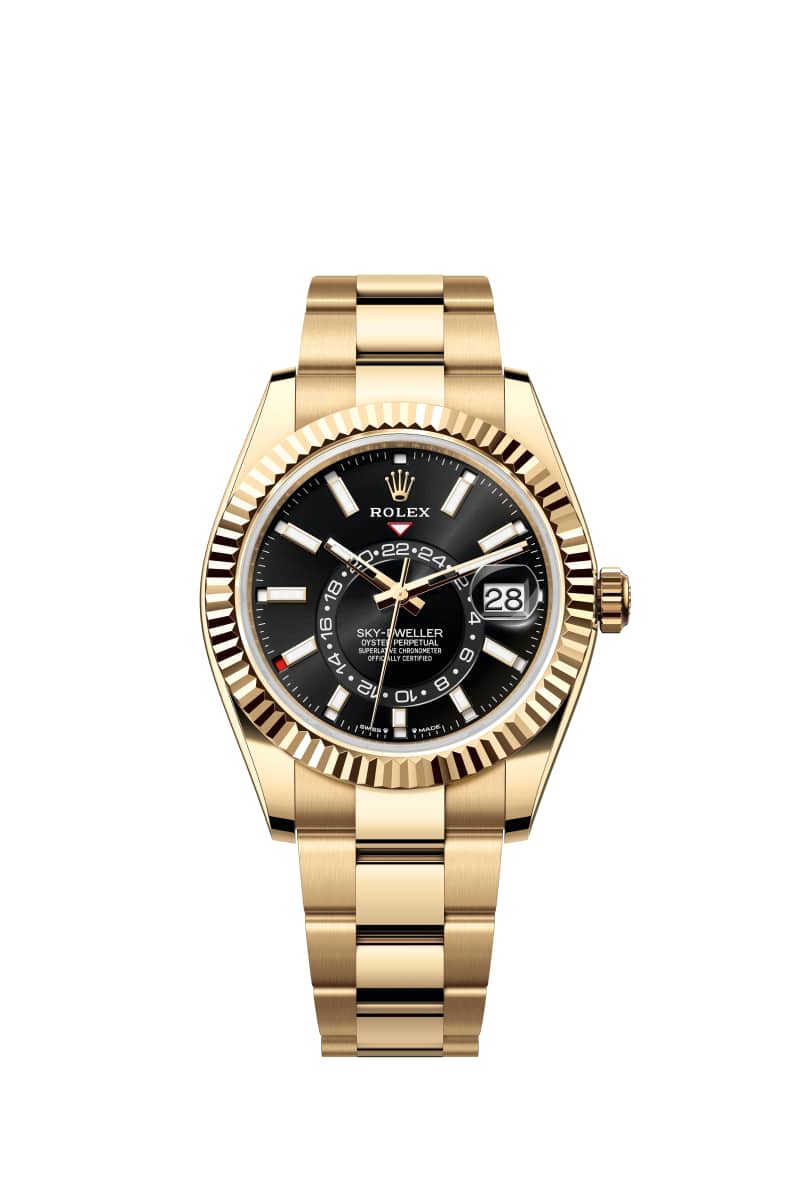 ROLEX Sky-드웰러 42 336938 브라이트 Black 다이얼 18캐럿 옐로우 Gold