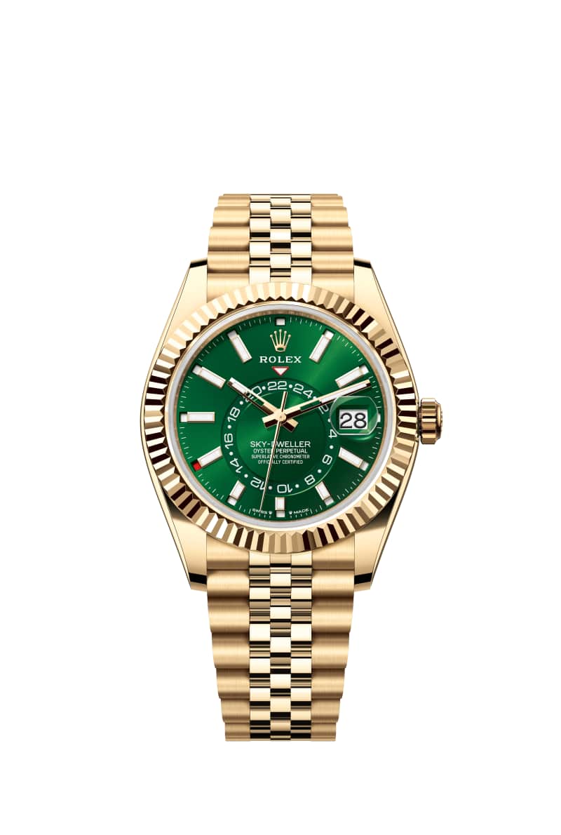 ROLEX Sky-드웰러 42 336938 브라이트 그린 다이얼 18캐럿 옐로우 Gold