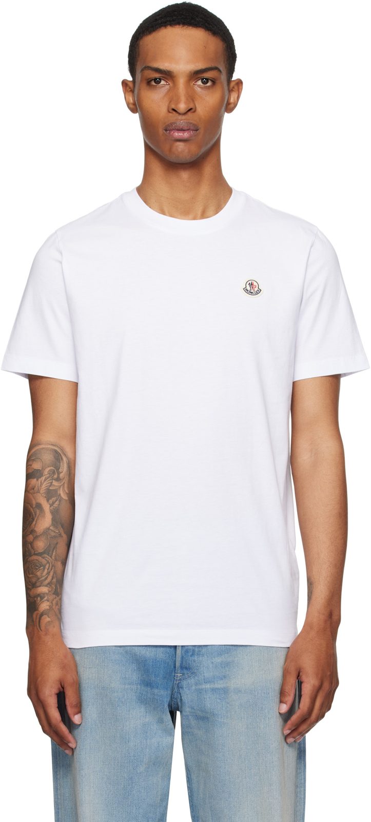 Three-Pack White Logo Patch Cotton T-shirts 252111M213060