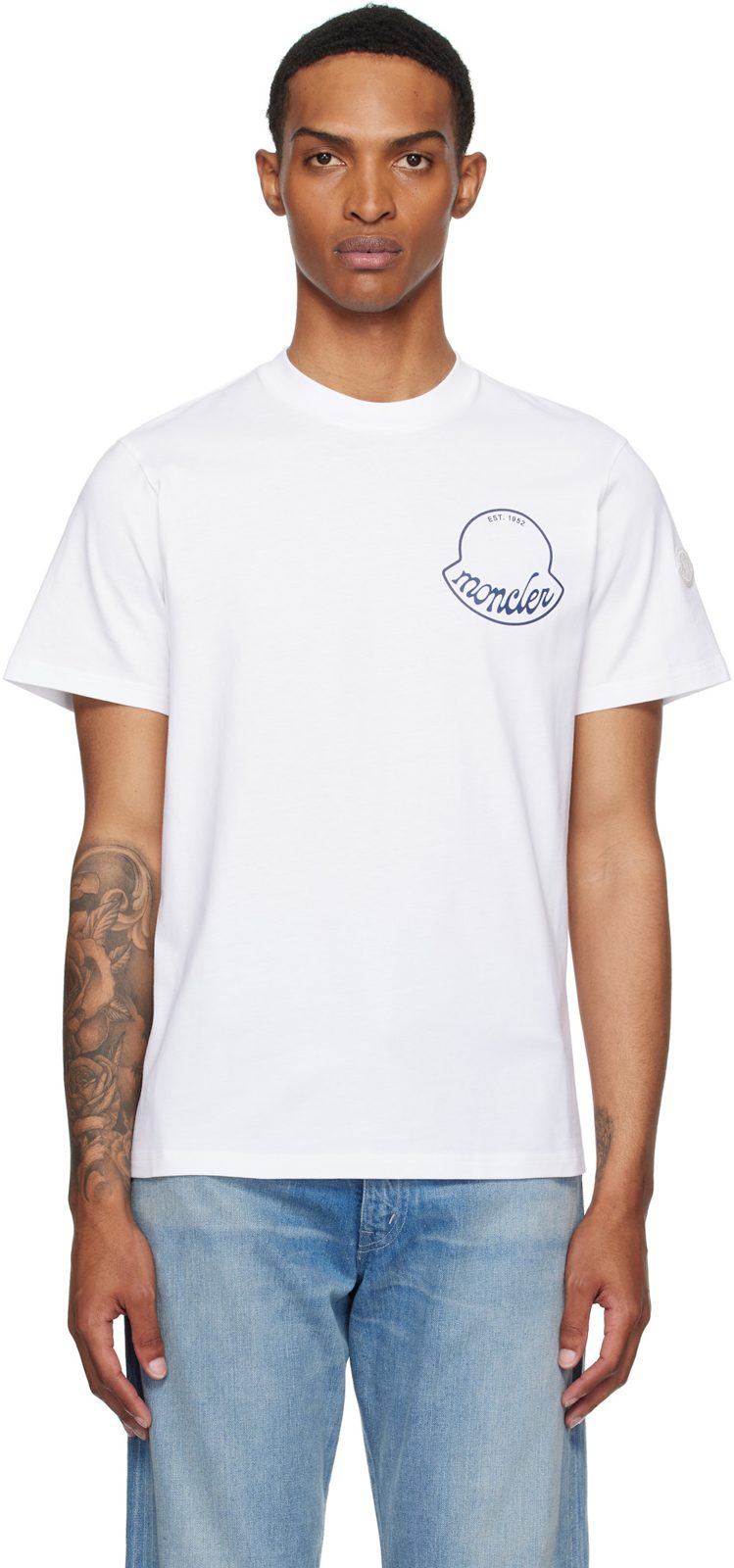 White Logo Cotton T-shirt 252111M213053