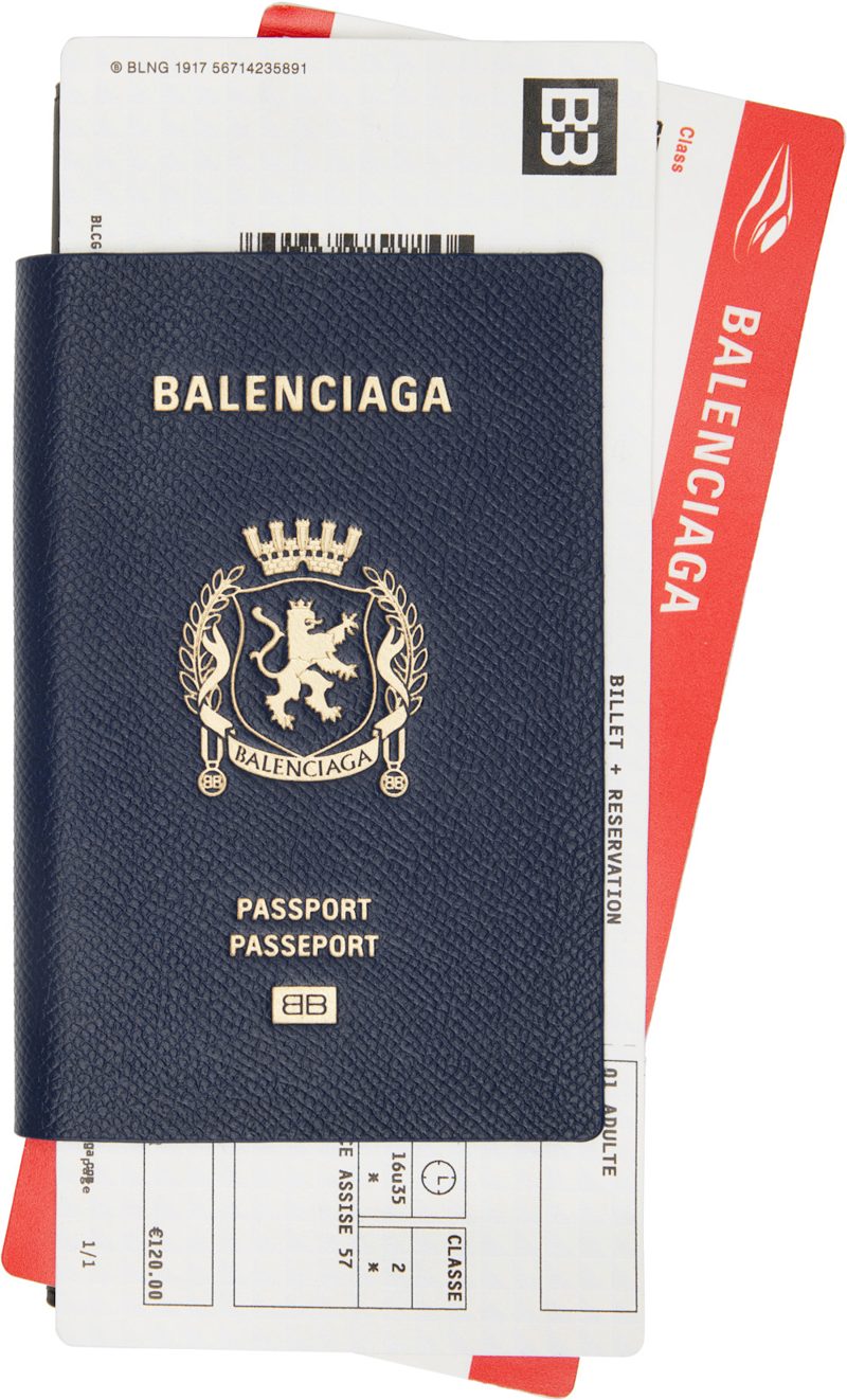 Navy Passport Long 2 Tickets Wallet 251342M164008
