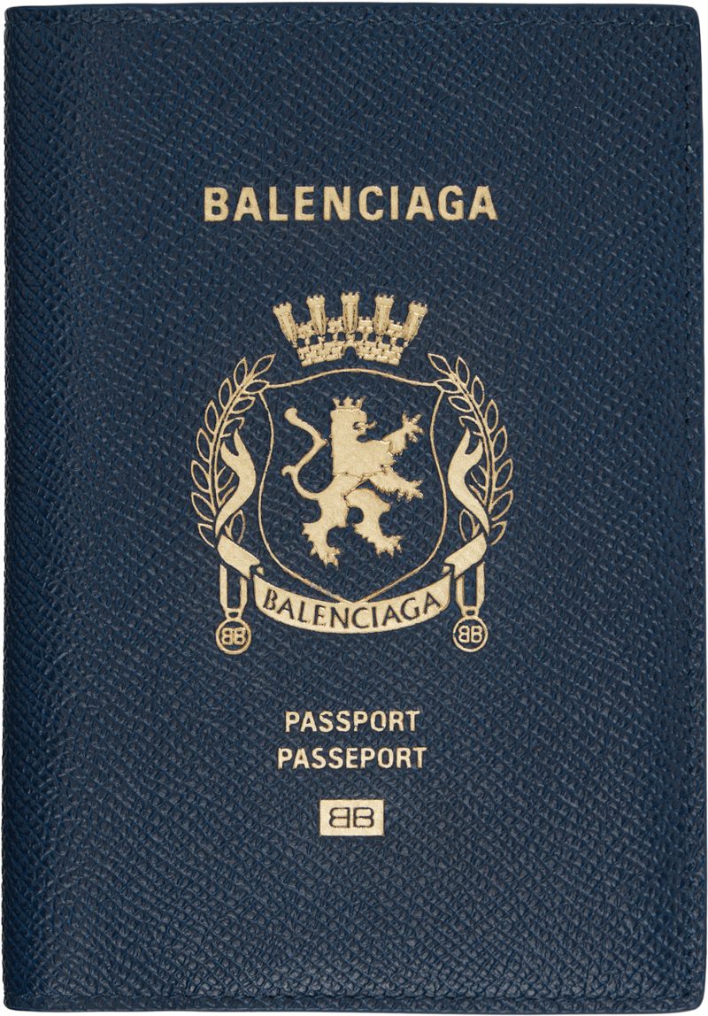Blue Leather Passport Holder Wallet 251342F039000