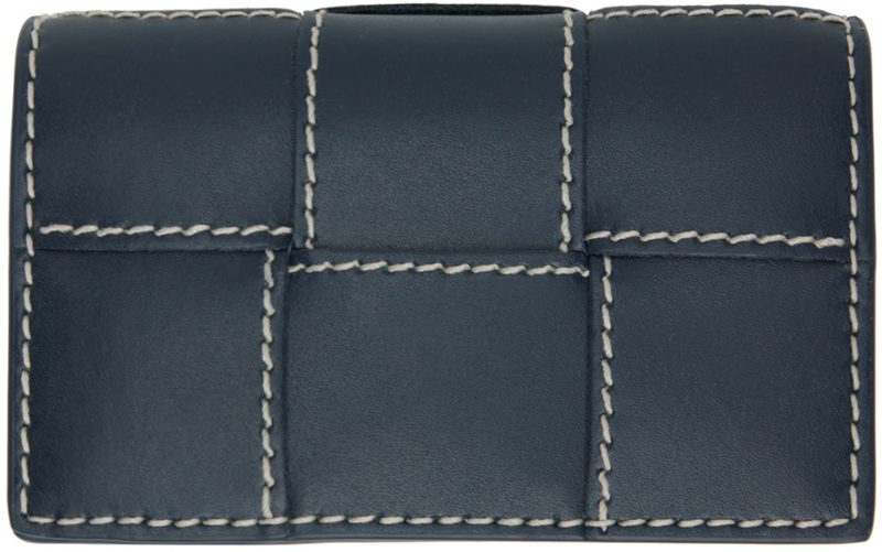 Navy Cassette Business Card Holder 242798M164013