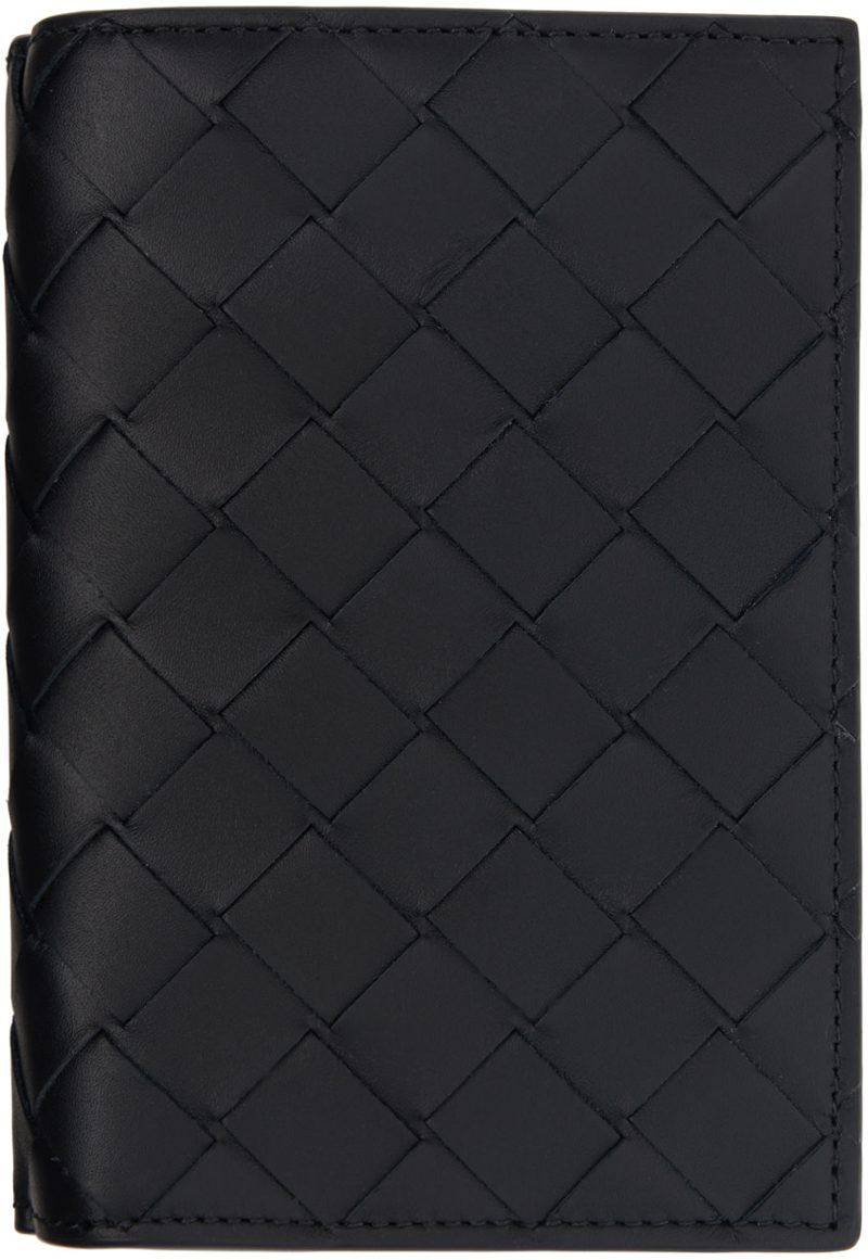 Black Intrecciato Medium Bi-Fold Wallet 242798M164001