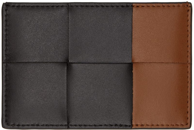 Brown & Tan Cassette Credit Card Holder 242798M163009