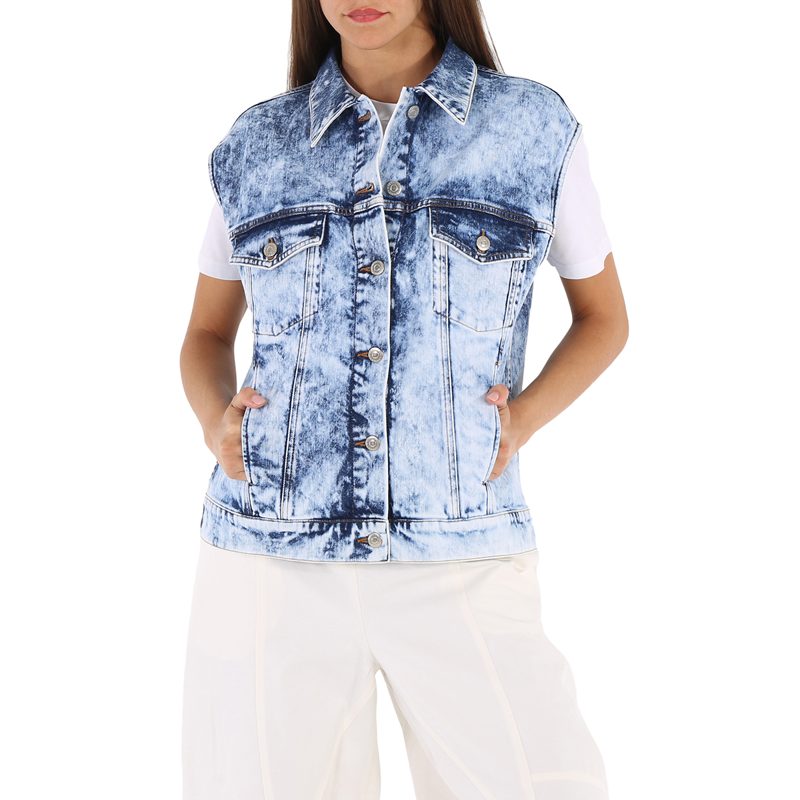 Ladies Vintage Washed Denim Vest