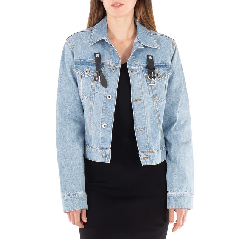 Padlock Strap Trucker Denim Jacket