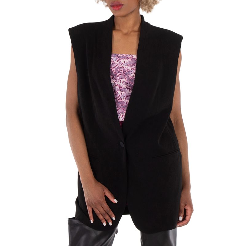 Ladies Black Emara Jersey Suit Vest