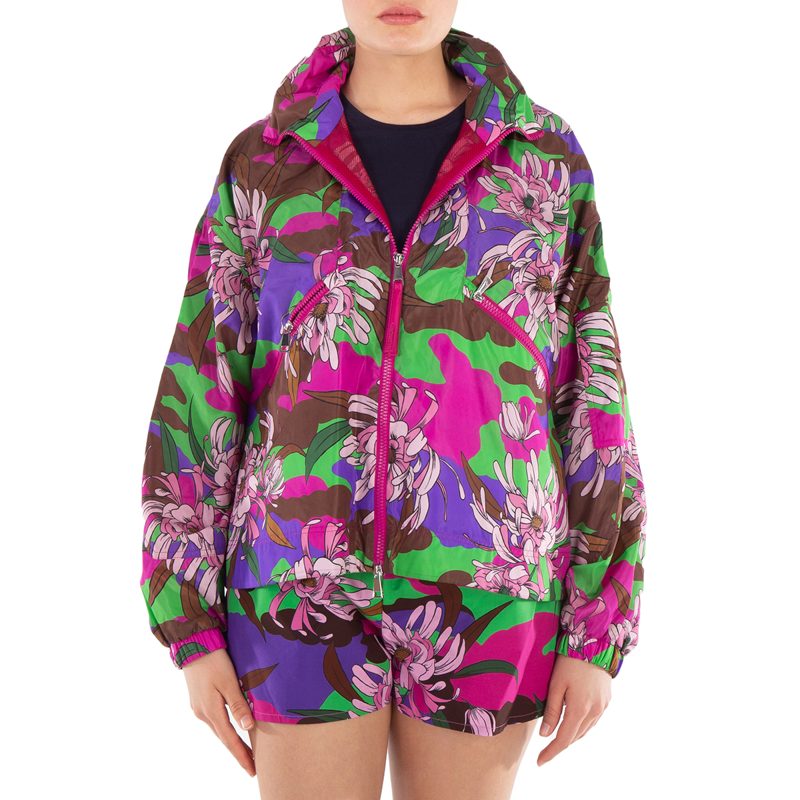 Floral-Print Long Sleeve Jacket