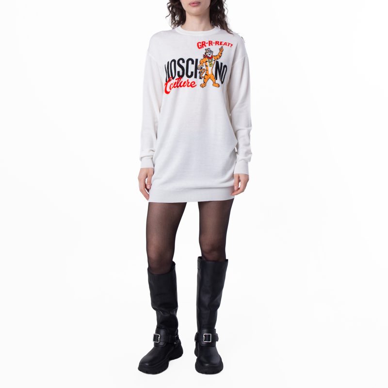 Moschino x Kelloggs Tony the Tiger Graphic Sweater Dress