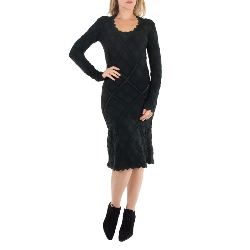 Ladies Vine Aran Long-Sleeve Knitted Dress
