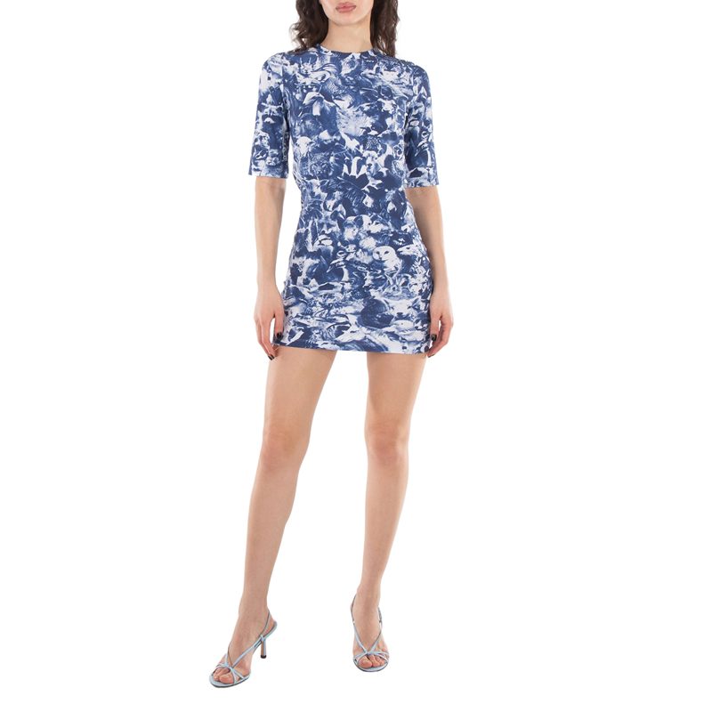 Animal Forest-Print Crew-Neck Minidress
