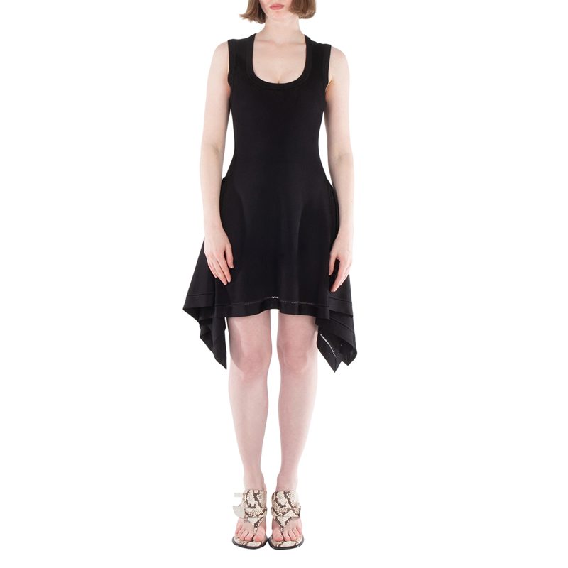 Sleeveless Draped Hem Dress