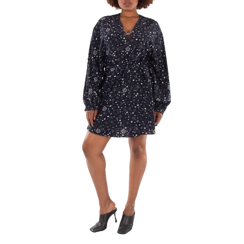 Blue Starry Sky Crepe Dress