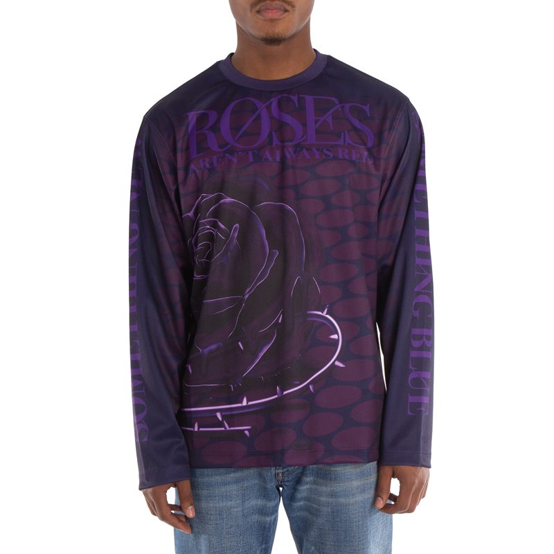 Rose-Print Long-Sleeve Jumper