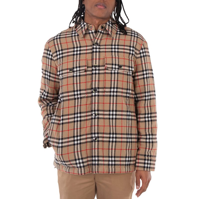 Archive Beige Vintage Check Wool Cotton Overshirt