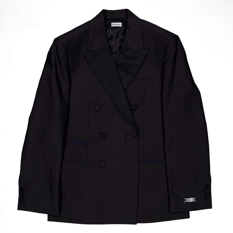 Double-Breasted Wool-Blend Blazer_Black