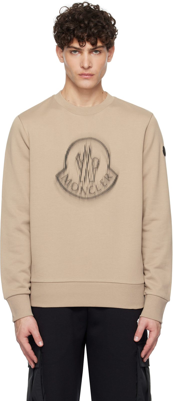 Beige French Terry Sweatshirt 251111M204012