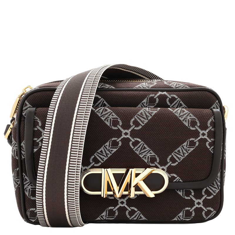 Michael Kors Parker Zipped Medium Empire Logo Crossbody Bag_Choc Multi