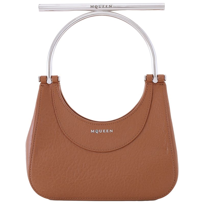 Alexander McQueen Chain-Link Crossbody Bag_Pecan / Silver