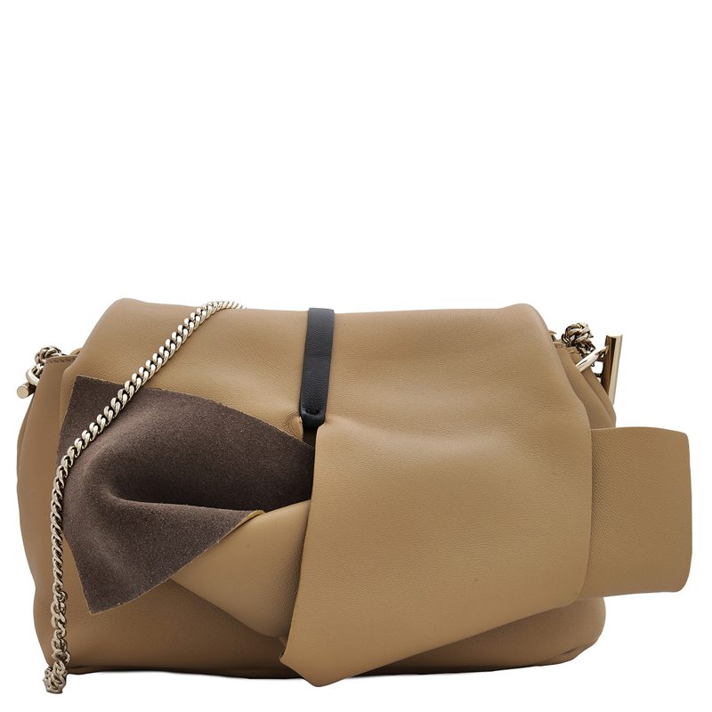 Chloe Lacey Small Crossbody Bag With Chain_Cream/Brown