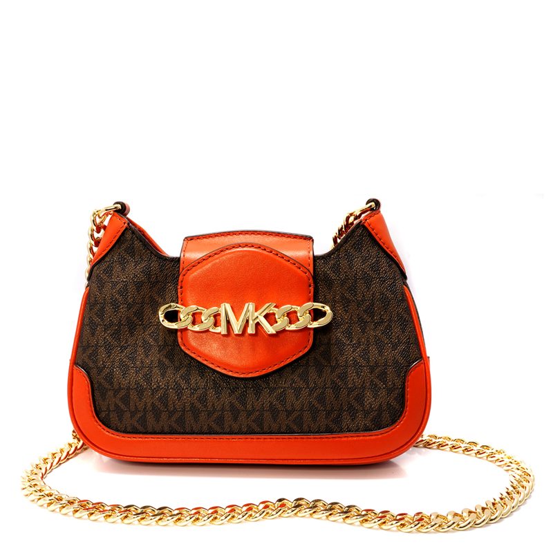 Michael Kors Orange Ladies Hally Extra Small Presbyopia Leather Crossbody Bag_Orange
