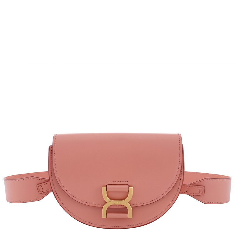 Chloe Mini Marcie Flap Soft Leather Bag Crossbody Bag_Pink