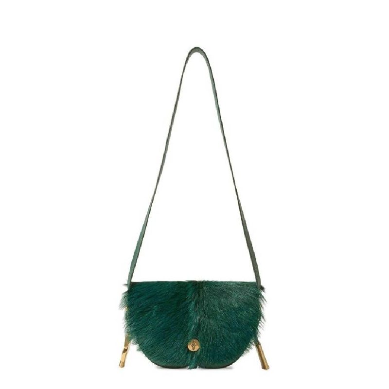 Chess Satchel Goat-Fur Crossbody Bag_Vine