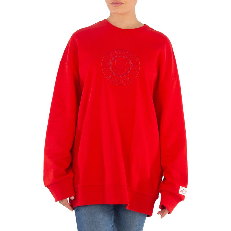 Red 2001 Logo Crest Embroidred Sweatshirt
