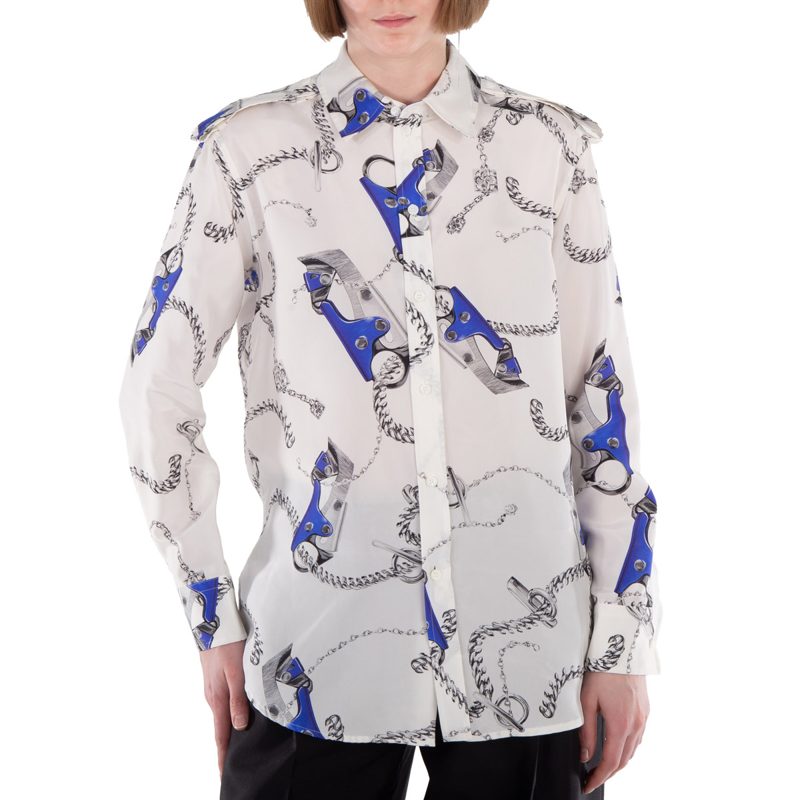 Knight Hardware-Print Silk Shirt