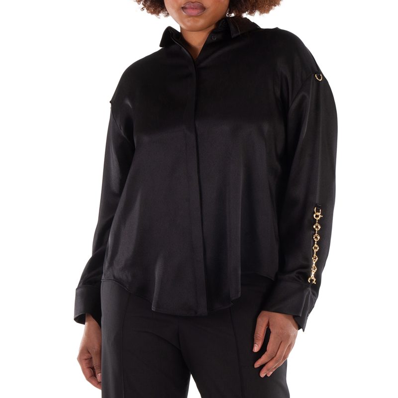 Classic Collar Long Sleeve-Silk Shirt