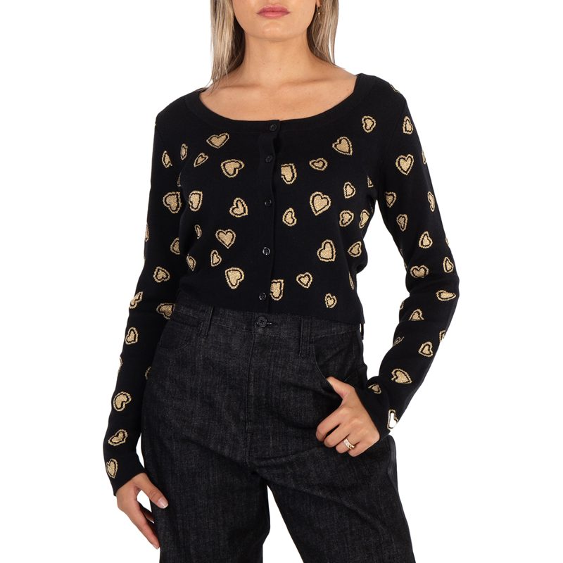 Moschino Ladies Heart-Intarsia Cardigan