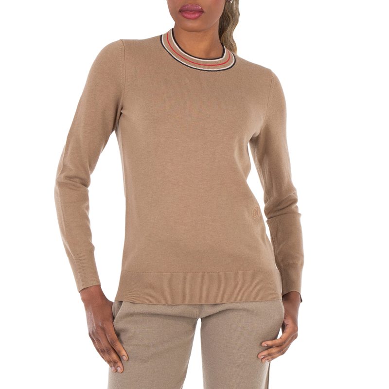Striped Detailed Crewneck Cashmere Jumper